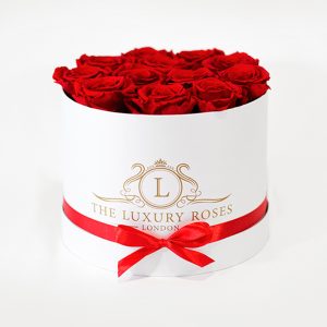 Medium white box of roses that last a year