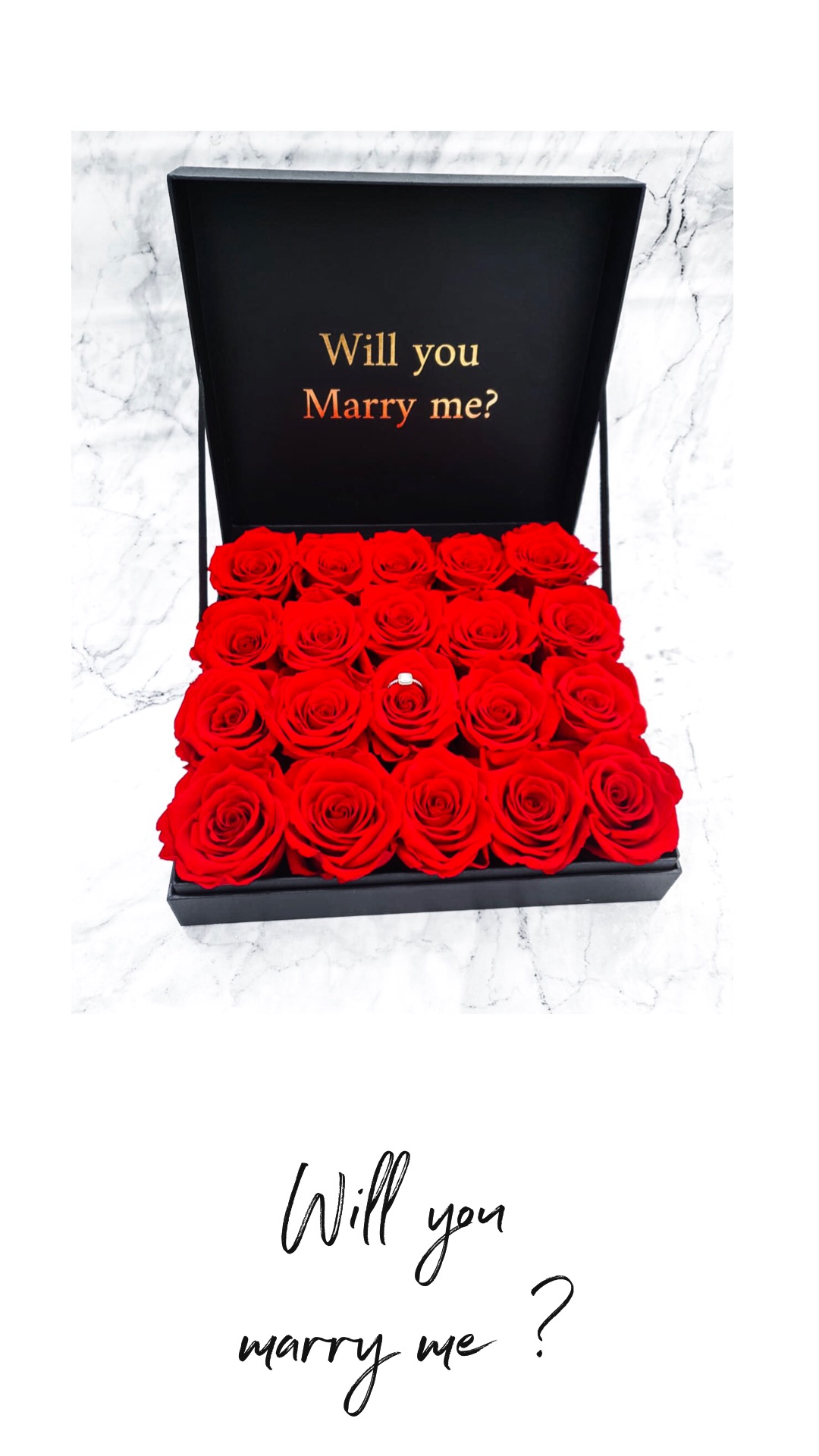 Will you Marry me? Preserved Rose Arrangements & Delivery The
